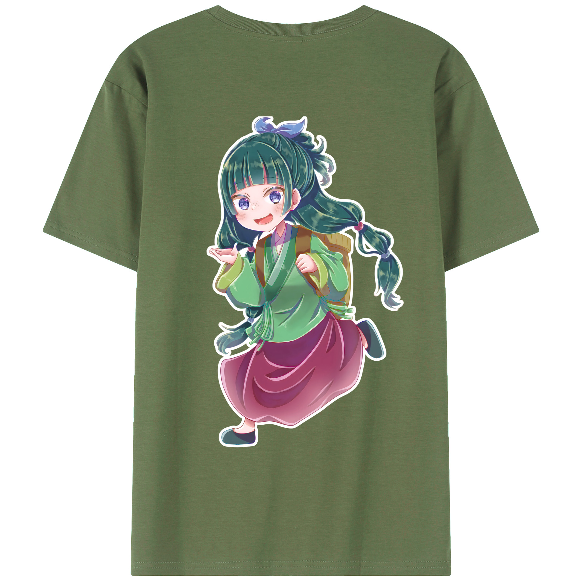 （画像用） 薬屋のひとりごと The Apothecary Diaries 綿100％ メンズ半袖Tシャツ（バックプリント） 通気性